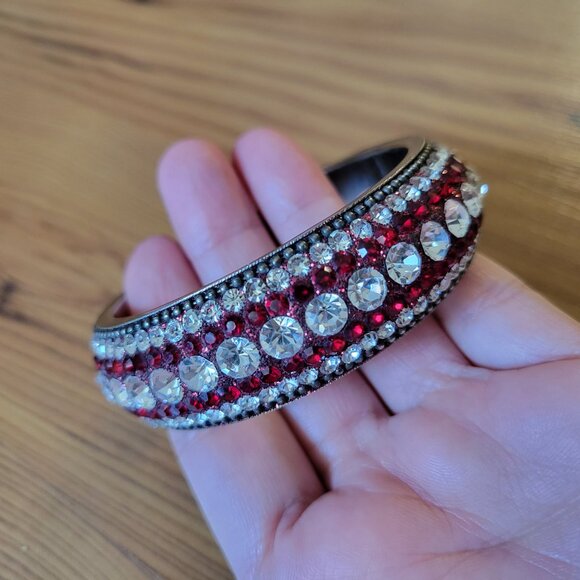 Red Rhinestone Bangle Bracelet - Picture 1 of 3